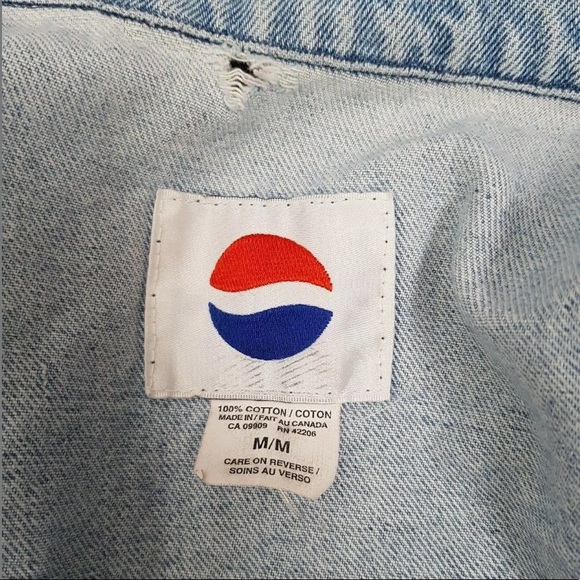 Vintage Pepsi Cola Denim Trucker Jacket Mens M - Picture 4 of 7
